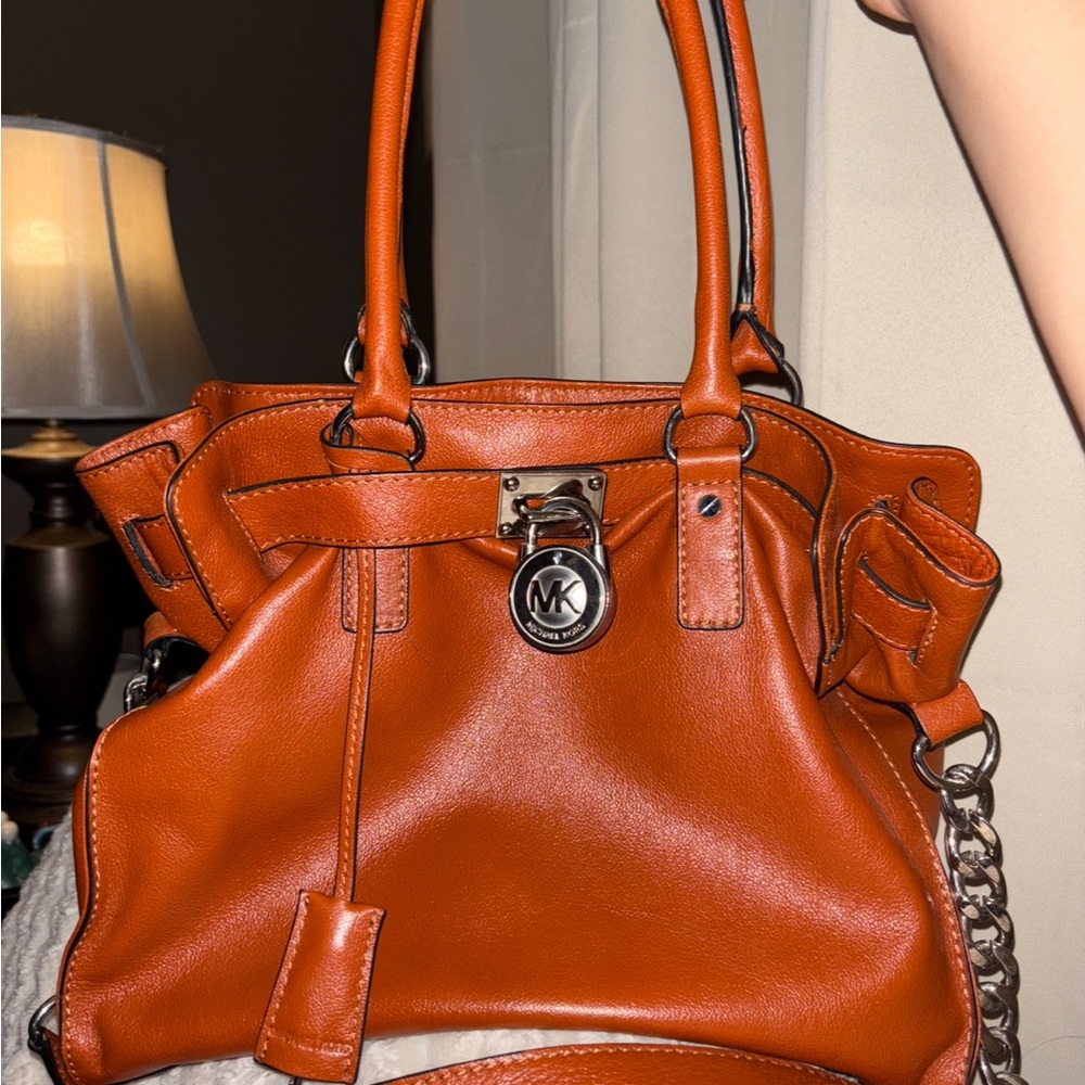 Michael Kors Orange Hamilton Satchel in Excellent Condition